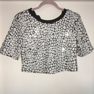Sequin French Connection crop top NWT